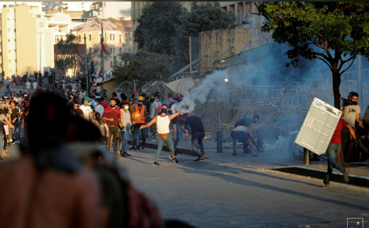  Beirut protesters hurl rocks, fire breaks out, as anger over huge blast reignites