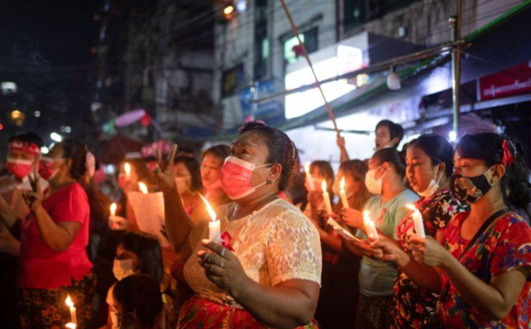  Thousands protest Myanmar coup despite internet ban