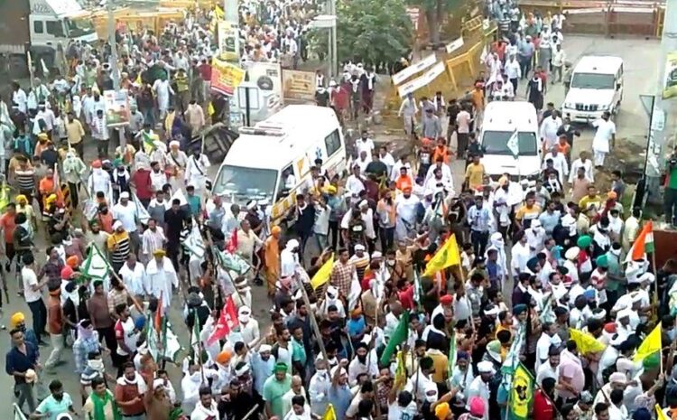  Karnal: Thousands of farmers hold sit-in protest