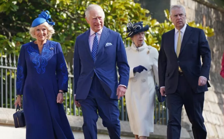 King Charles joined by family for first Easter service as monarch