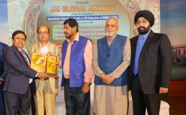  29th JAI GLOBAL AWARDS by Journalist Association of India : Dr. H K Sethi